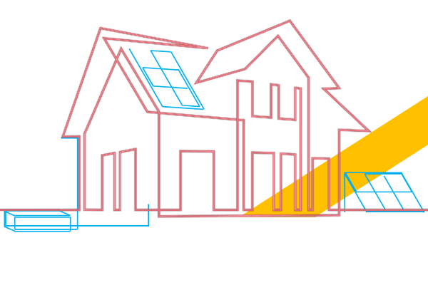Maison autonome avec panneaux photovoltaïques